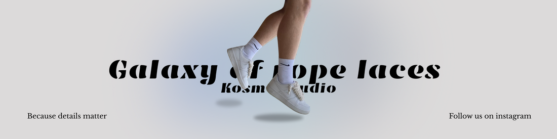 fliing nike air force 1 rope laces in Kosmo studio galaxy