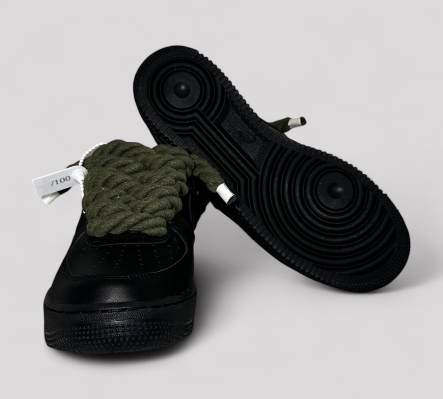 Black AF1 rope laces kahki