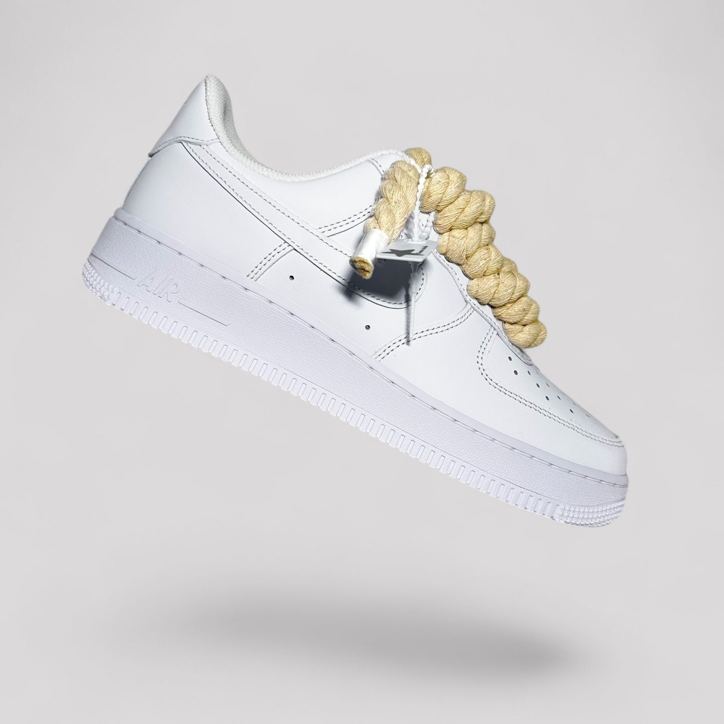 Custom Nike Air Force 1 with Rope Laces — Beige