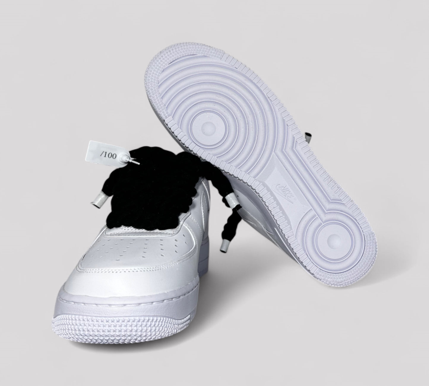 Detail of Nike AF1 sole with rope laces