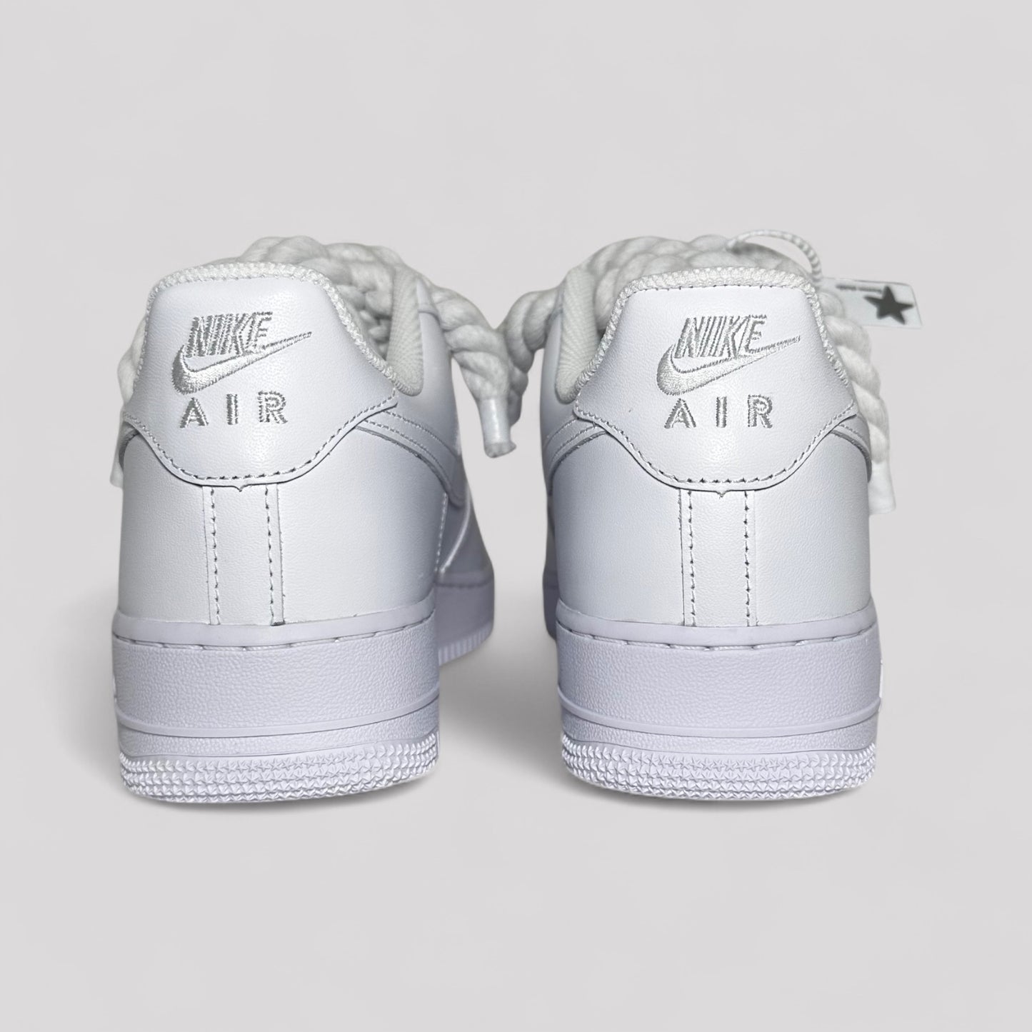 Custom Nike Air force 1 with rope laces - White