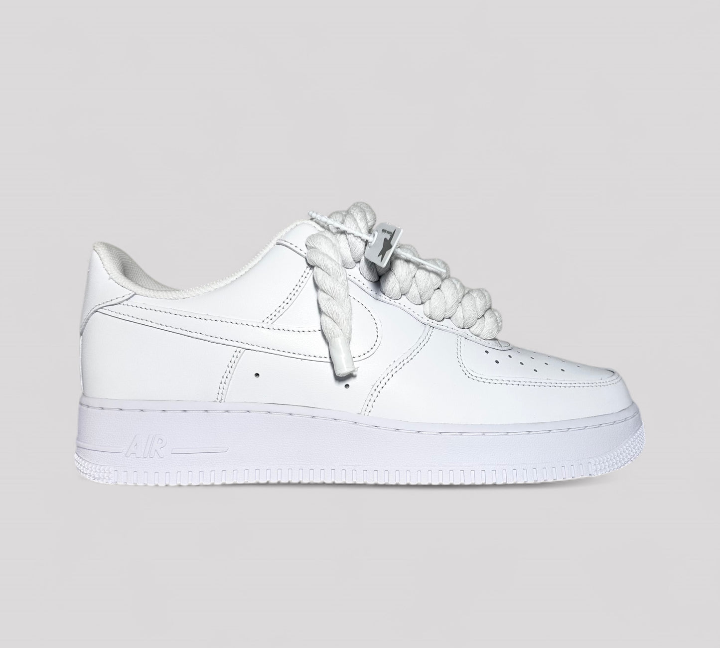 Nike AF1 with white rope laces by Kosmo studio