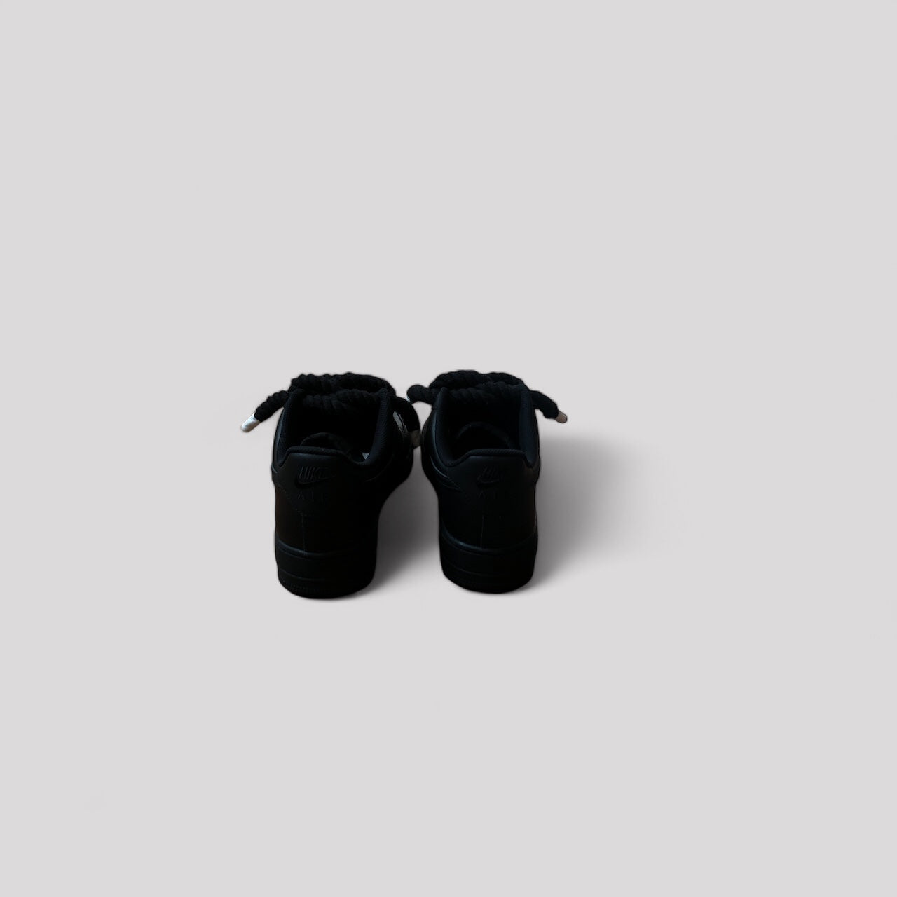 Nike Air force 1 Black rope laces Black back