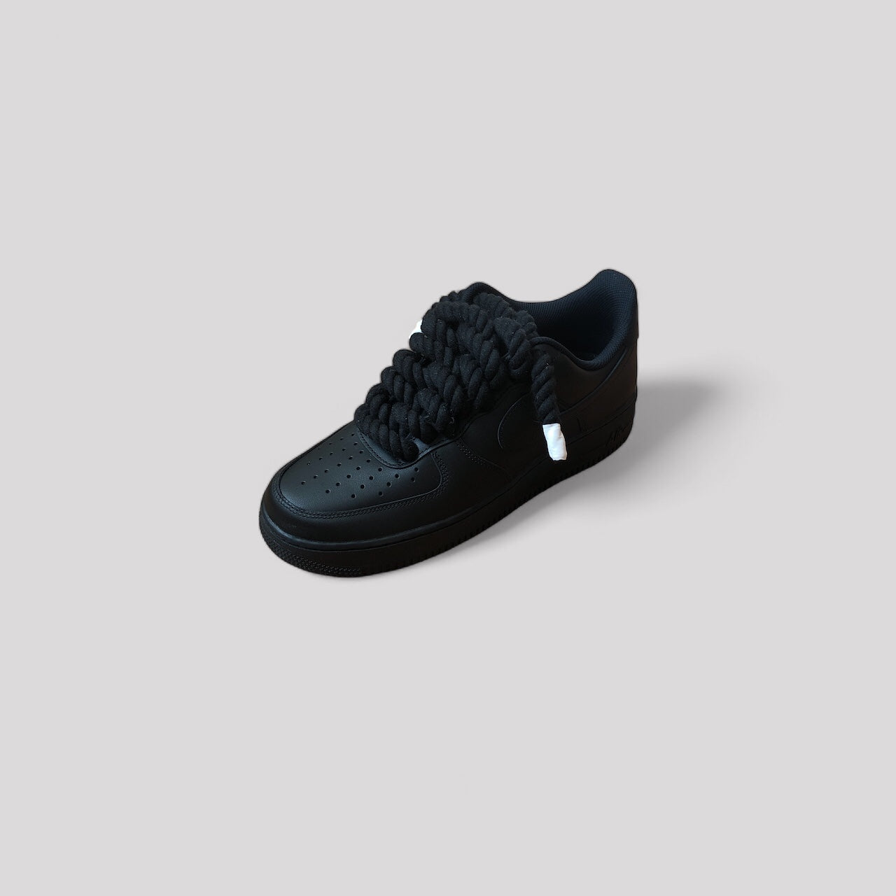 Nike Air force 1 Black rope laces Black side
