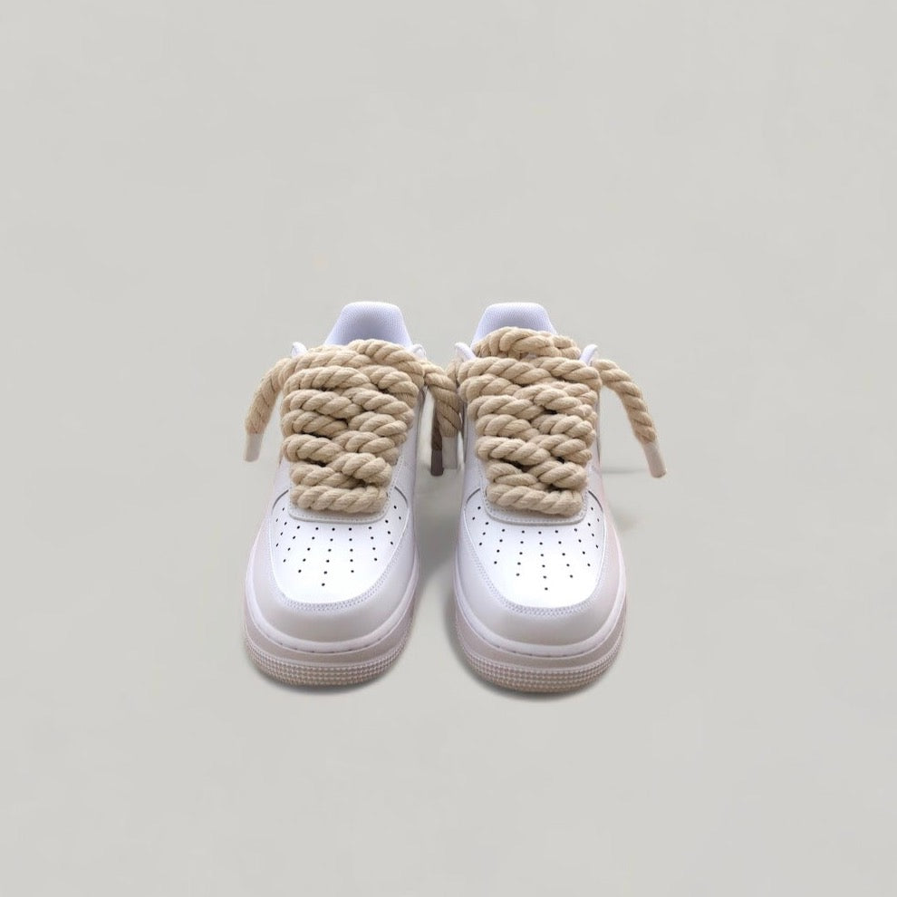 Nike Air force 1 rope laces Beige front
