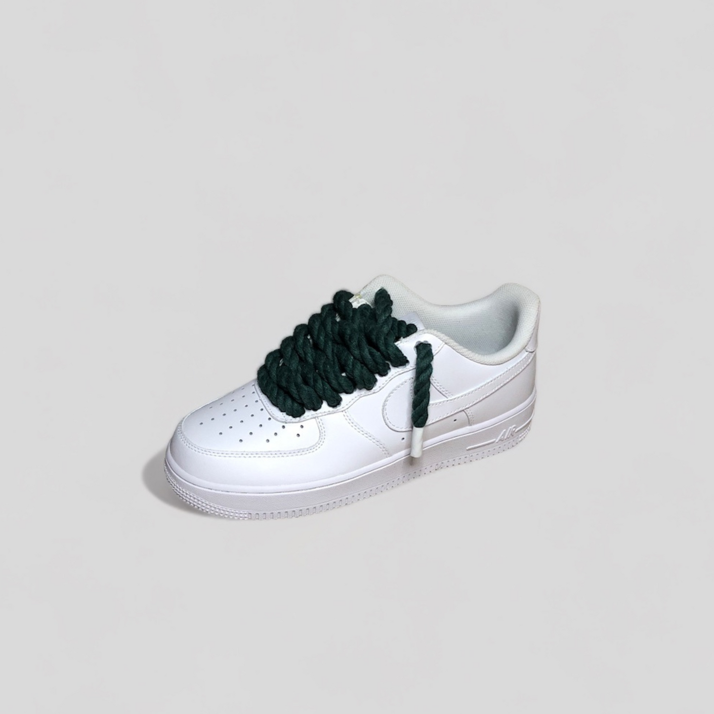 Nike Air force 1 rope laces dark green side