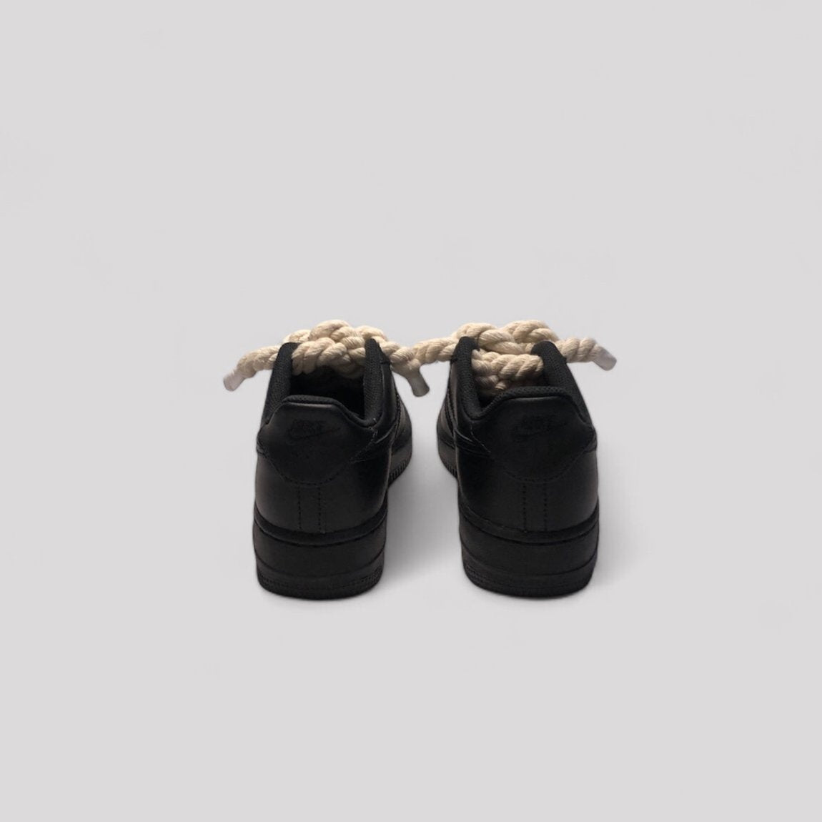 Nike air force 1 balck rope laces Beige back