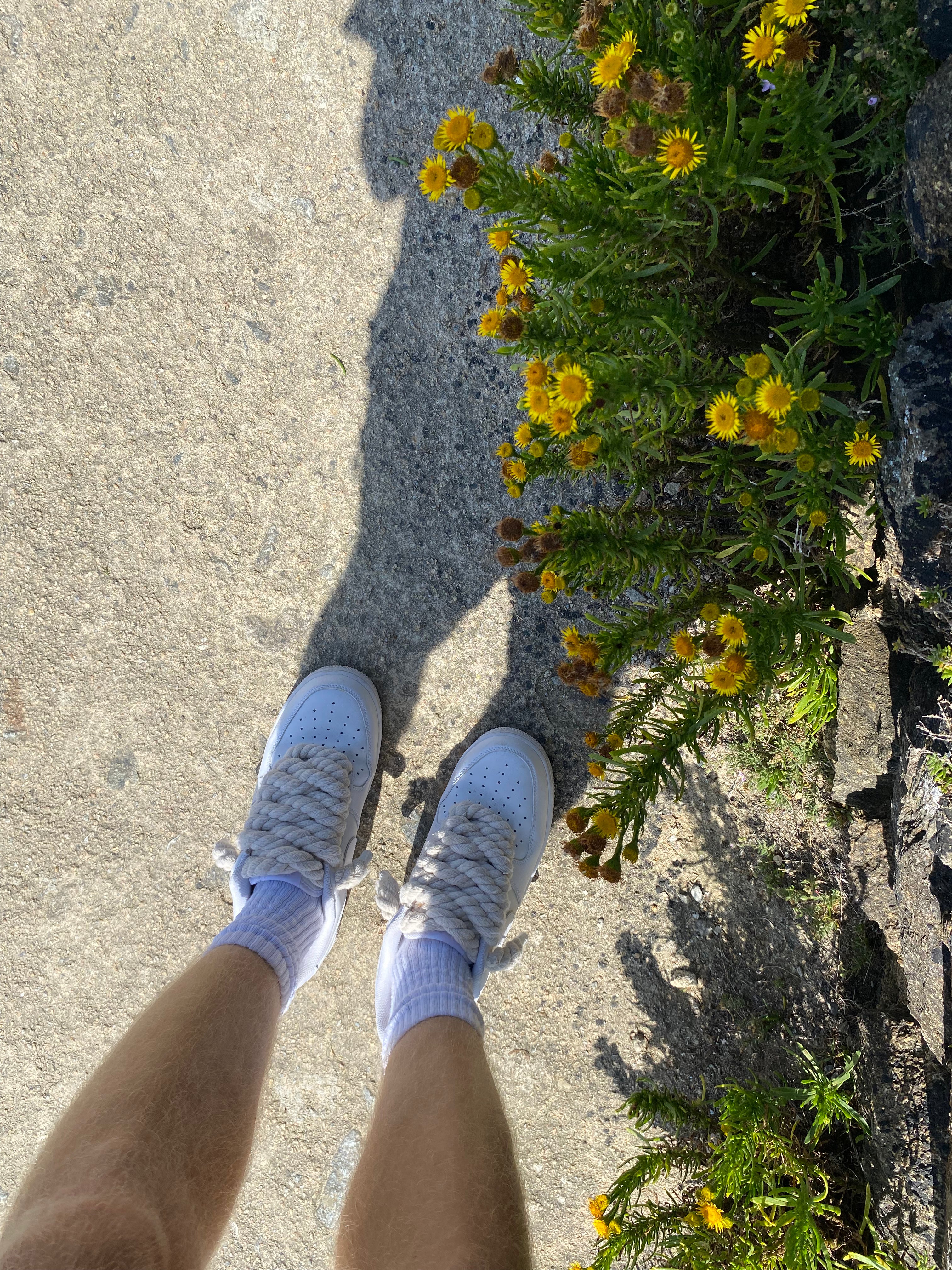 Nike air force 1 rope laces beige yellow flowers