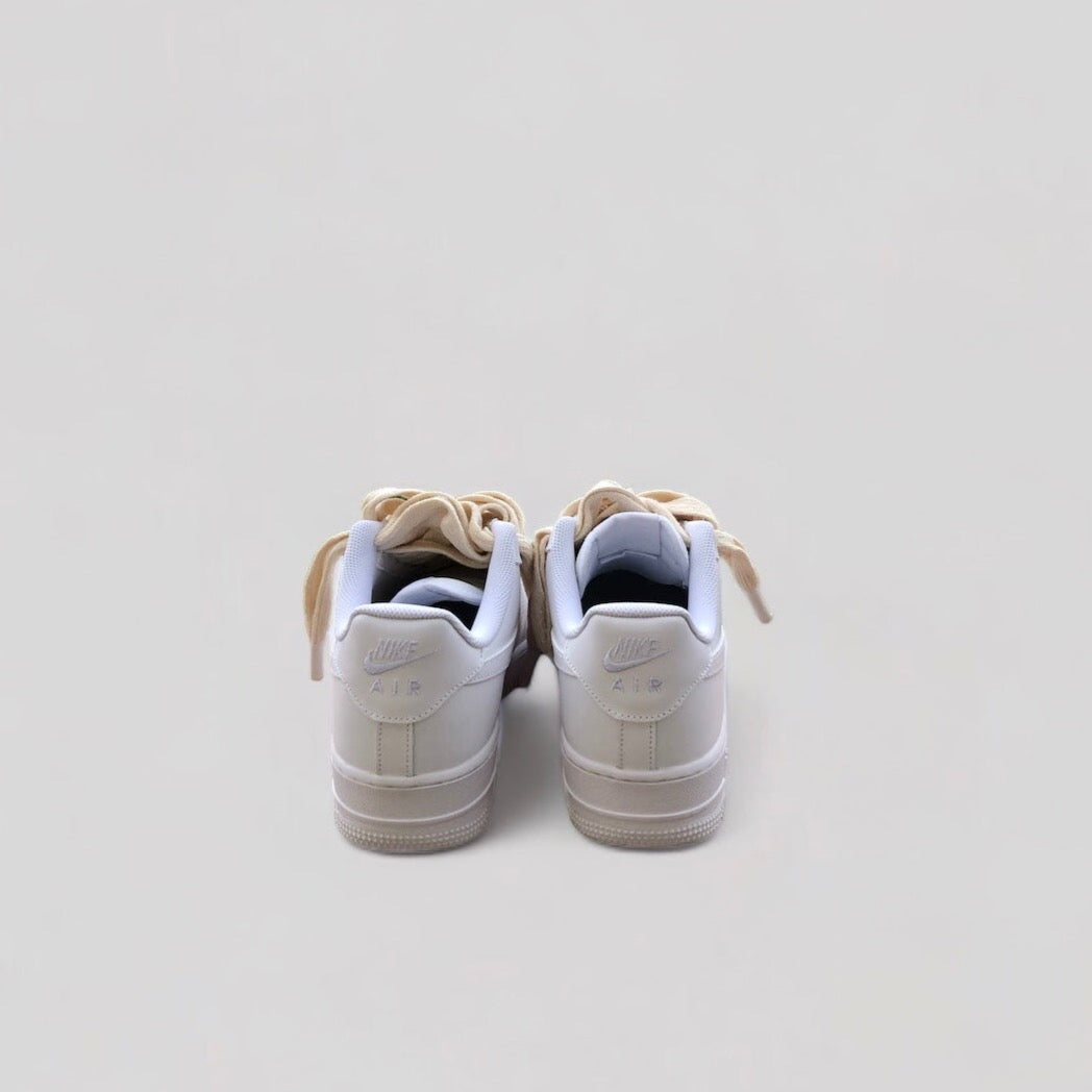 Nike air force 1 rope laces flat Beige back
