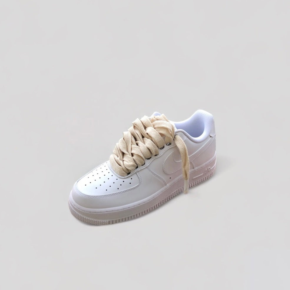 Nike air force 1 rope laces flat Beige side