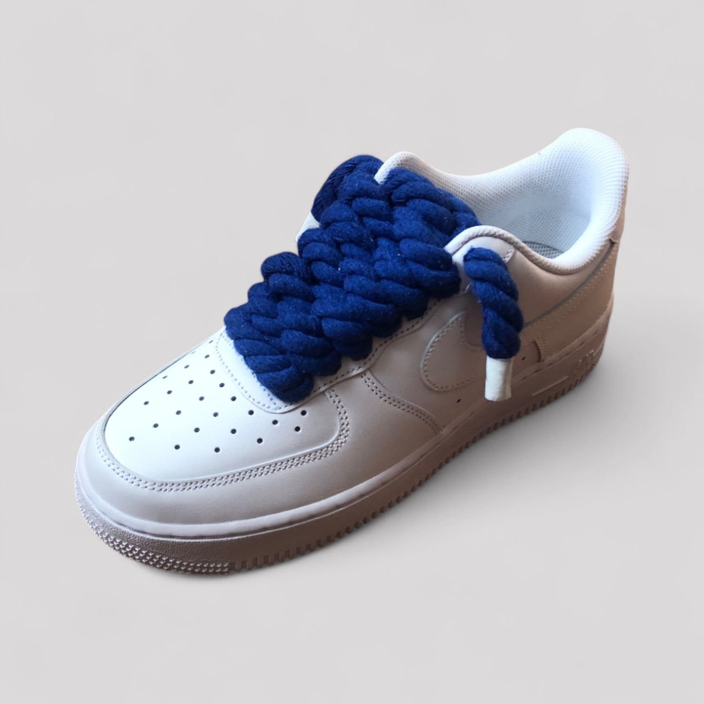 Custom Nike Air force 1 with rope laces - Blue