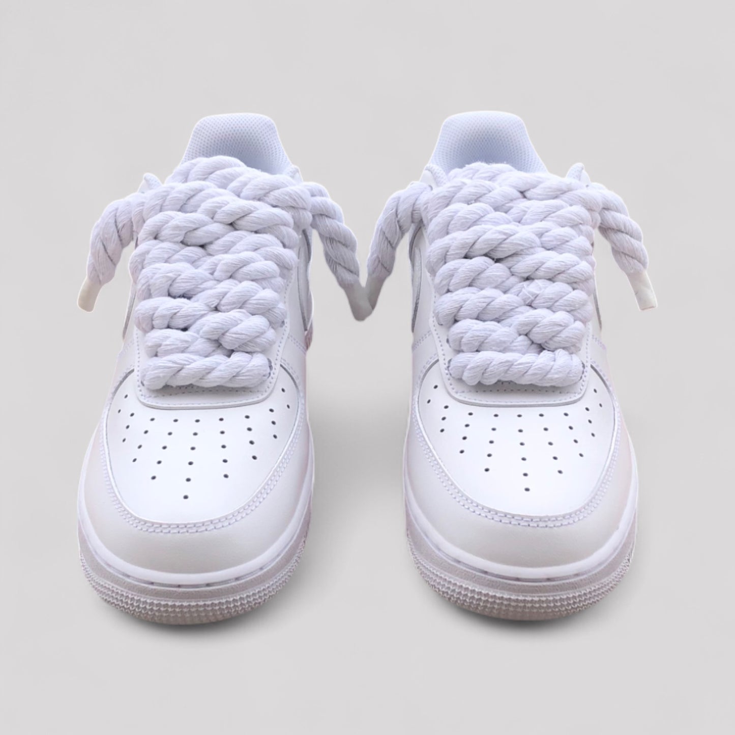 Custom Nike Air force 1 with rope laces - White
