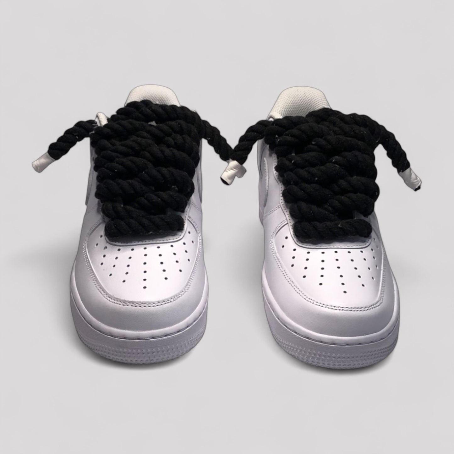 Custom Nike Air force 1 with rope laces - Black