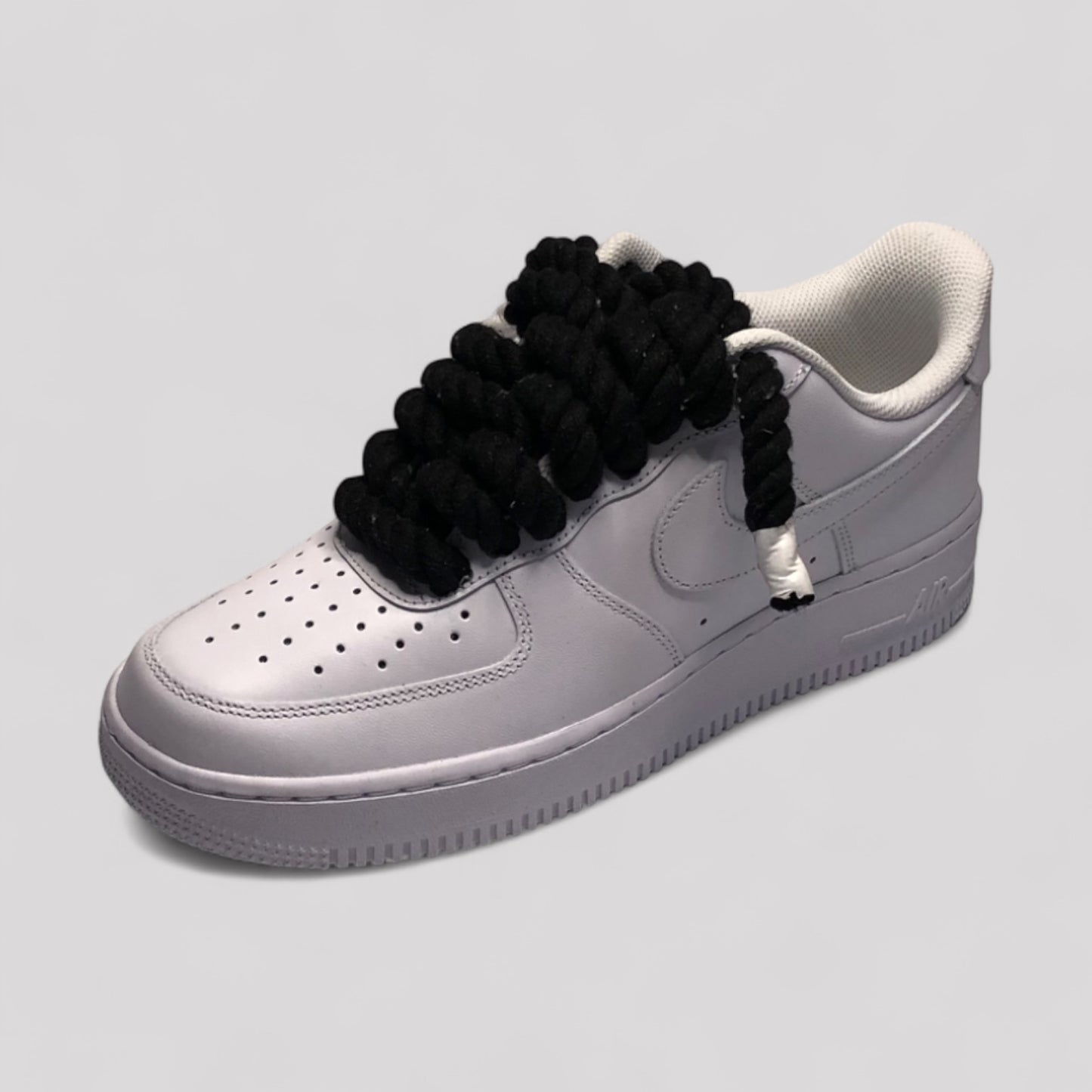 Custom Nike Air force 1 with rope laces - Black