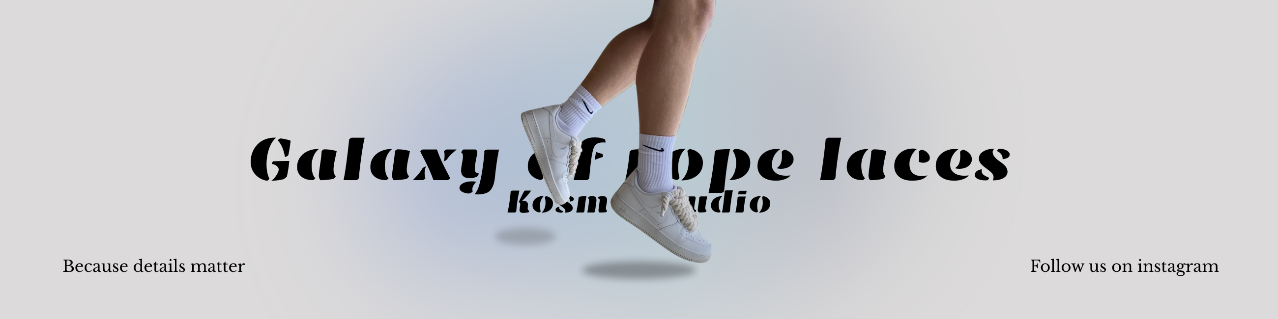 fliing nike air force 1 rope laces in Kosmo studio galaxy 