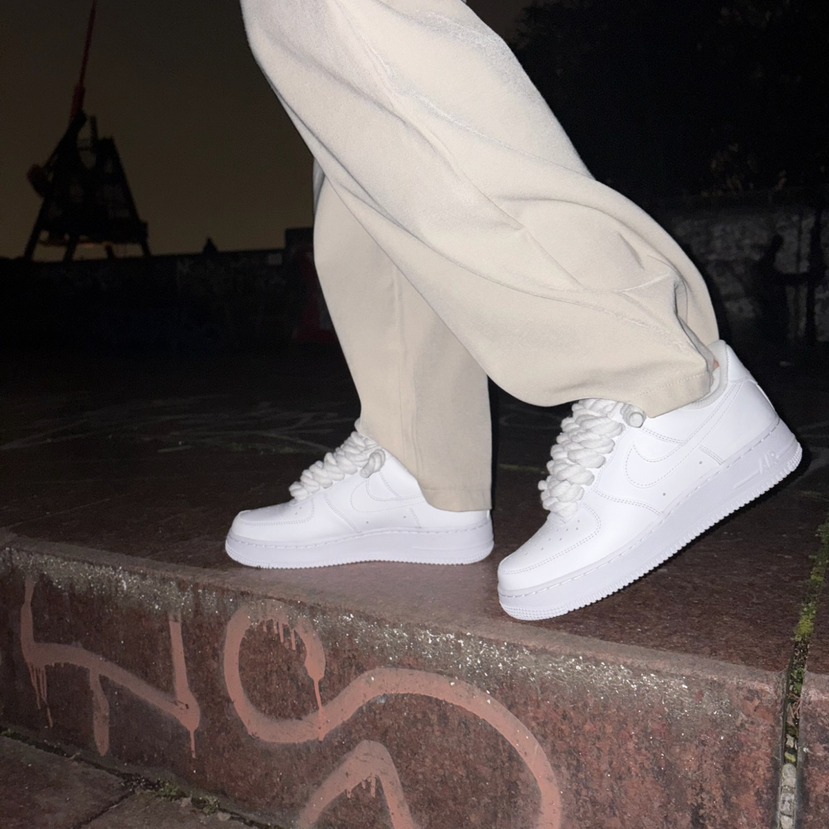 Nike Air Force 1 s rope laces - custom tenisky Kosmo Studio