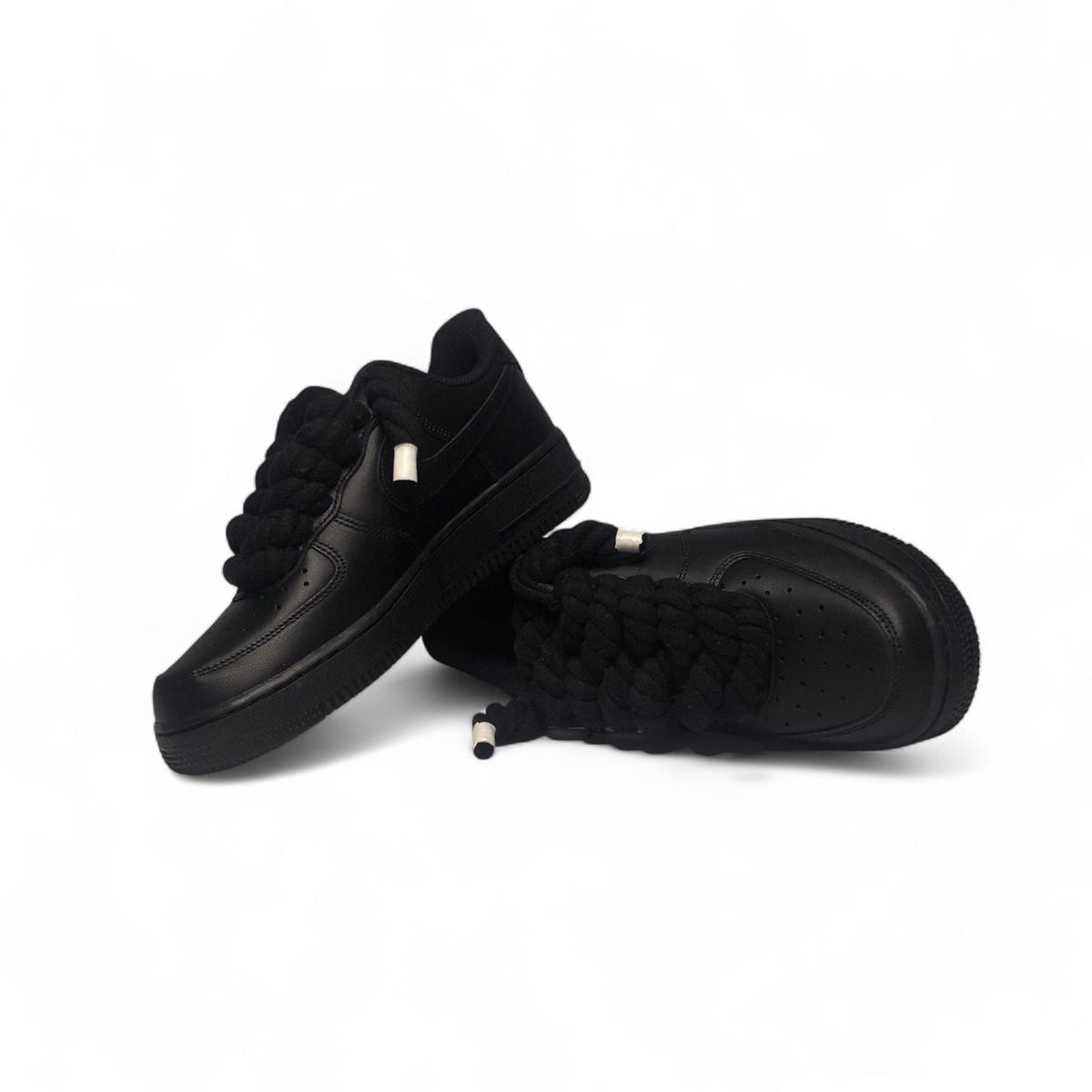 Nike Air Force 1 custom sneakers with rope laces — [black]