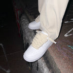 Custom Nike Air Force 1 with Rope Laces — Beige