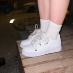 Nike Air Force 1 Custom bíle rope laces s shiny Over laces