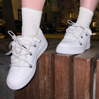Nike Air Force 1 Custom bíle rope laces s shiny Over laces
