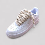 Custom Nike Air Force 1 with Rope Laces — Beige
