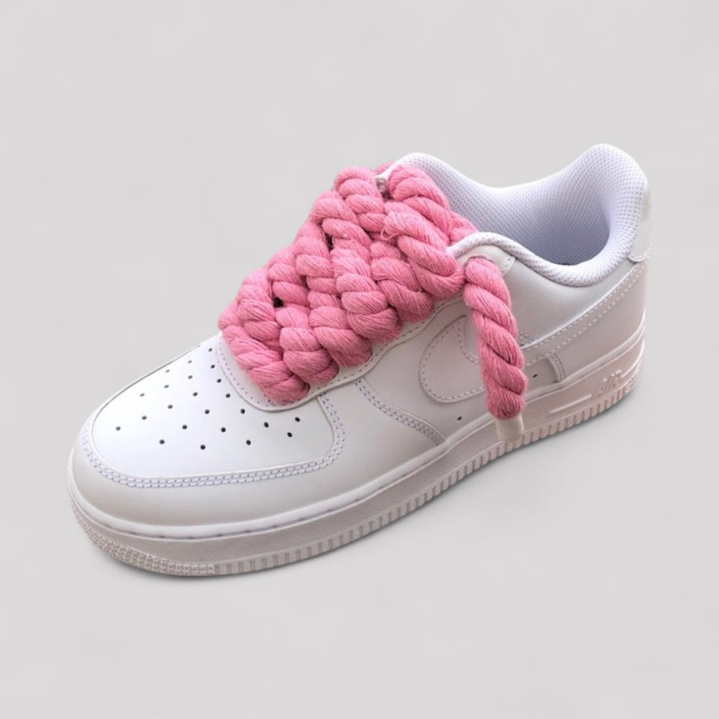 Custom Nike Air force 1 with rope laces - Pink