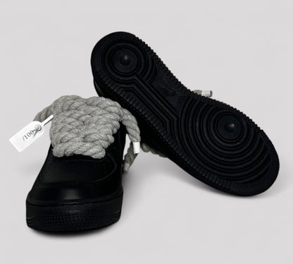Sole detail of Nike AF1 sneakers with rope laces 