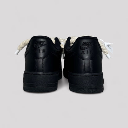 Custom Nike Air force 1 black with rope laces - Beige