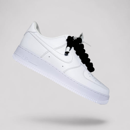 Custom Nike Air force 1 with rope laces - Black