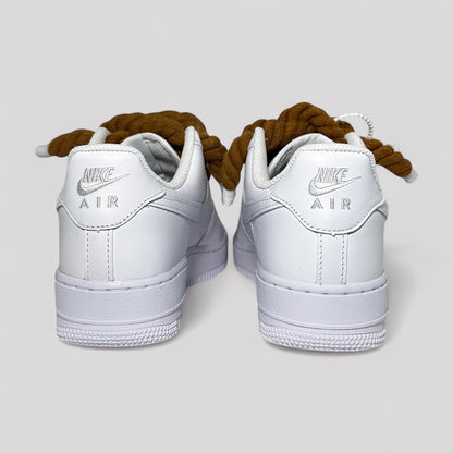 Custom Nike Air force 1 with rope laces - Brown