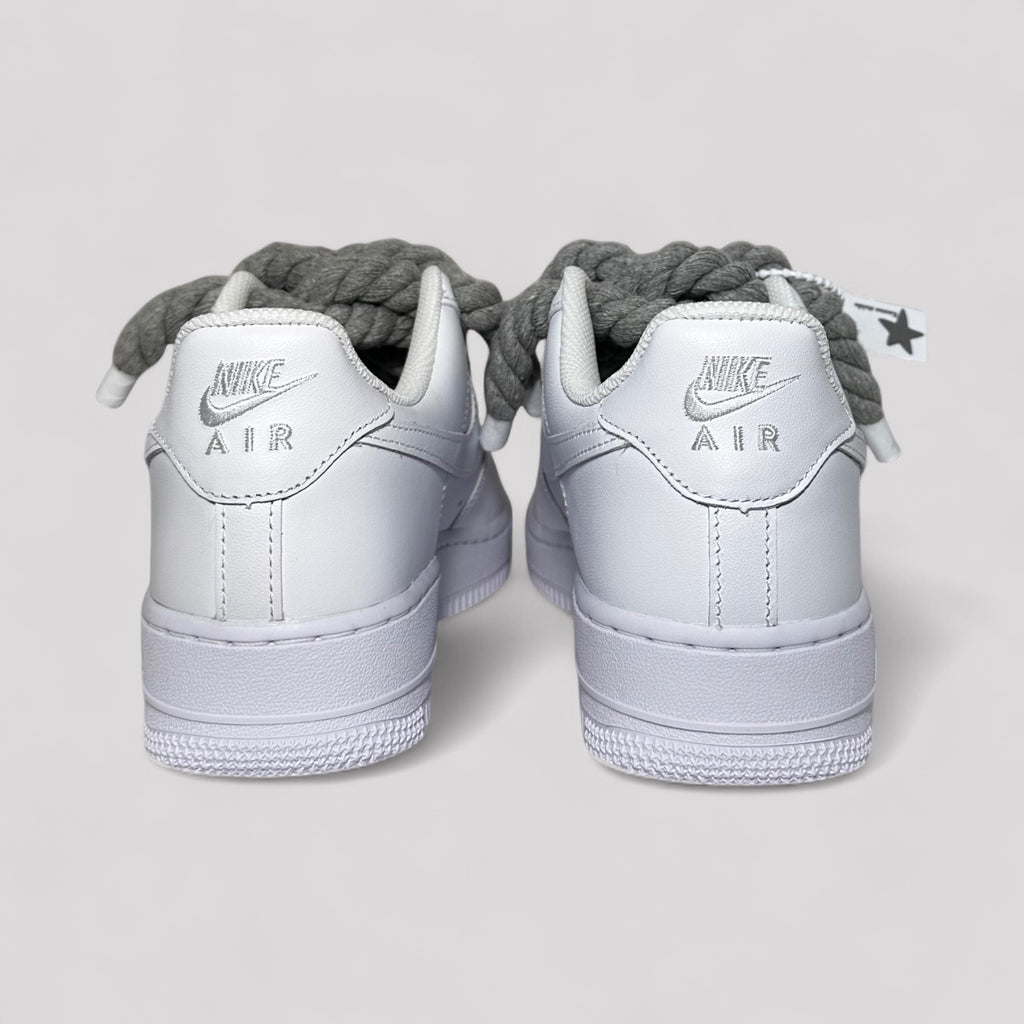 Custom Nike Air force 1 with rope laces - Grey