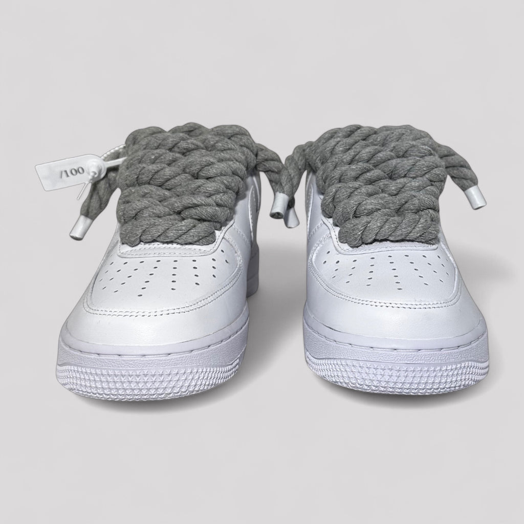 Custom Nike Air force 1 with rope laces - Grey