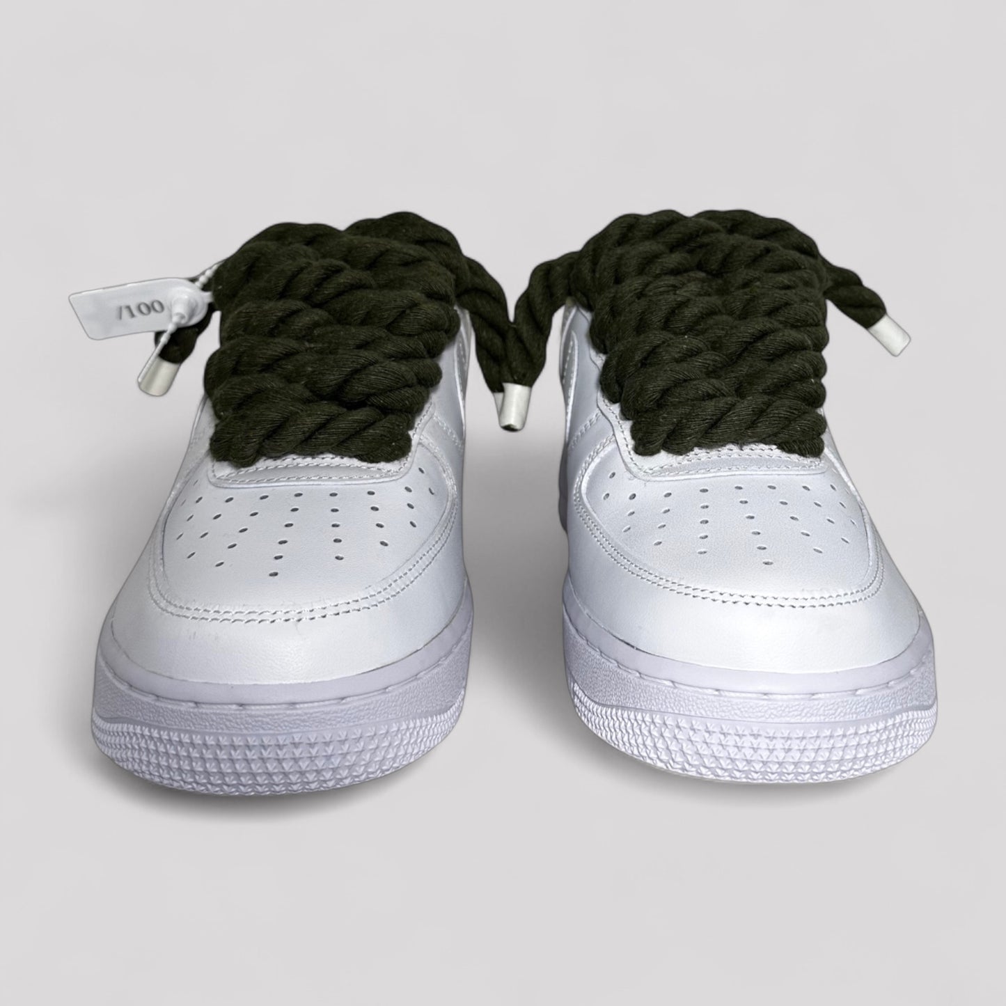 Custom  Nike Air force 1 with rope laces - Khaki