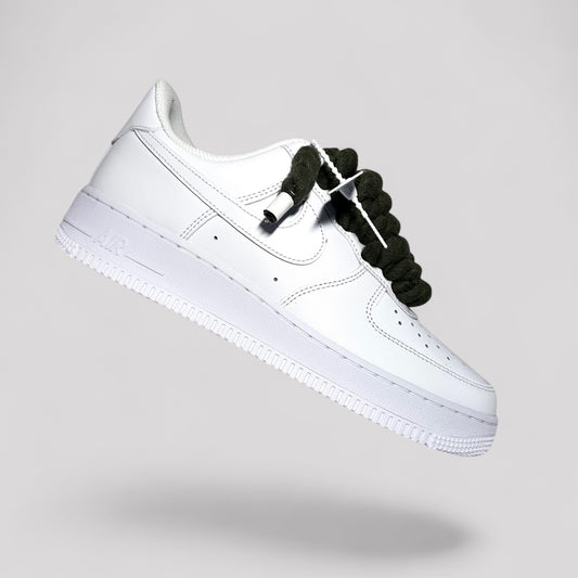 Custom  Nike Air force 1 with rope laces - Khaki