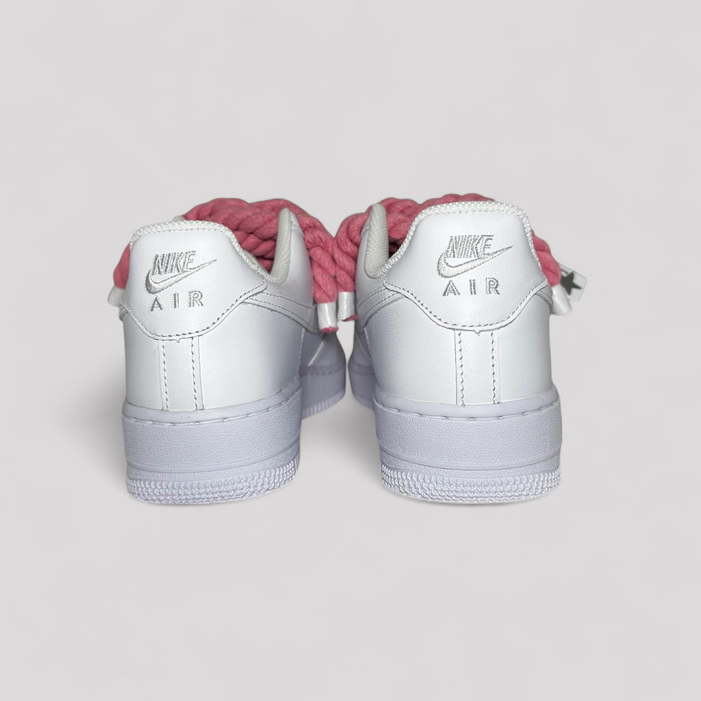 Custom Nike Air force 1 with rope laces - Pink