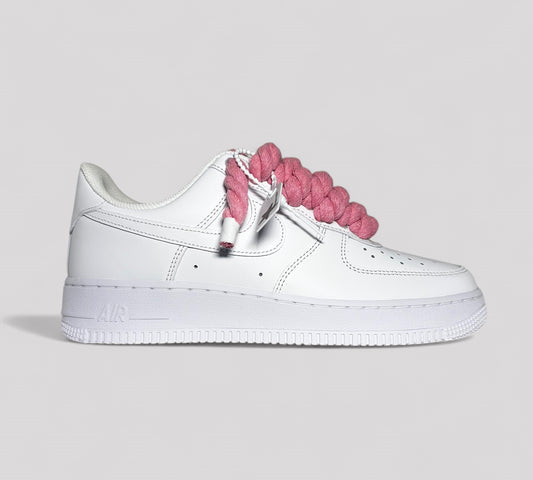 NIke Air force 1 rope laces pink by Kosmo studio