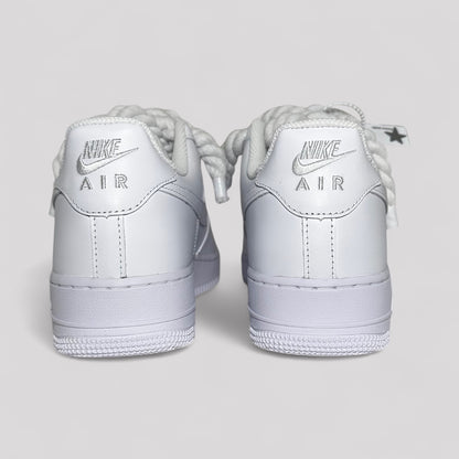 Custom  Nike Air force 1 with rope laces - White
