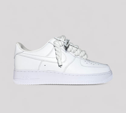 Nike AF1 with white rope laces by Kosmo studio