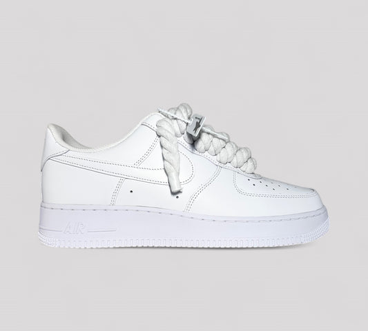 Nike AF1 with white rope laces by Kosmo studio