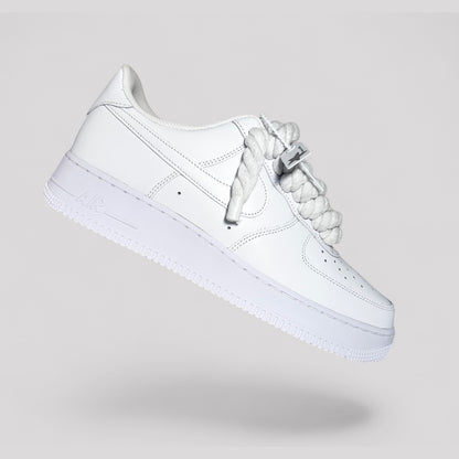 Custom  Nike Air force 1 with rope laces - White