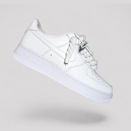 Custom  Nike Air force 1 with rope laces - White