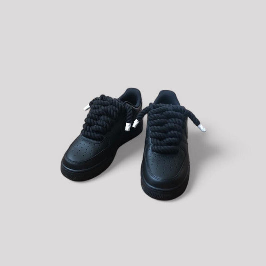 Nike Air force 1 Black rope laces Black