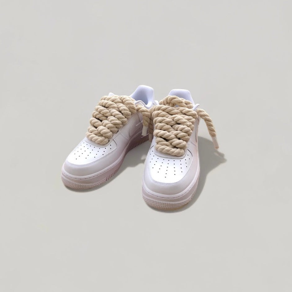 Nike Air force 1 rope laces Beige