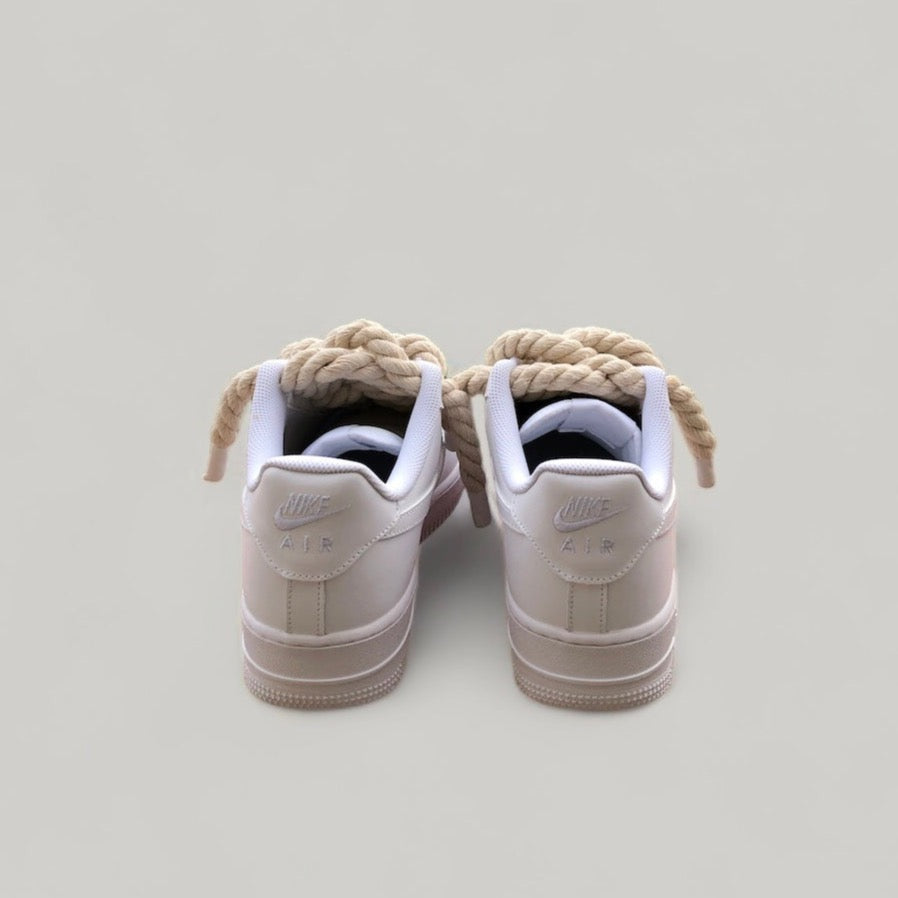 Nike Air force 1 rope laces Beige back