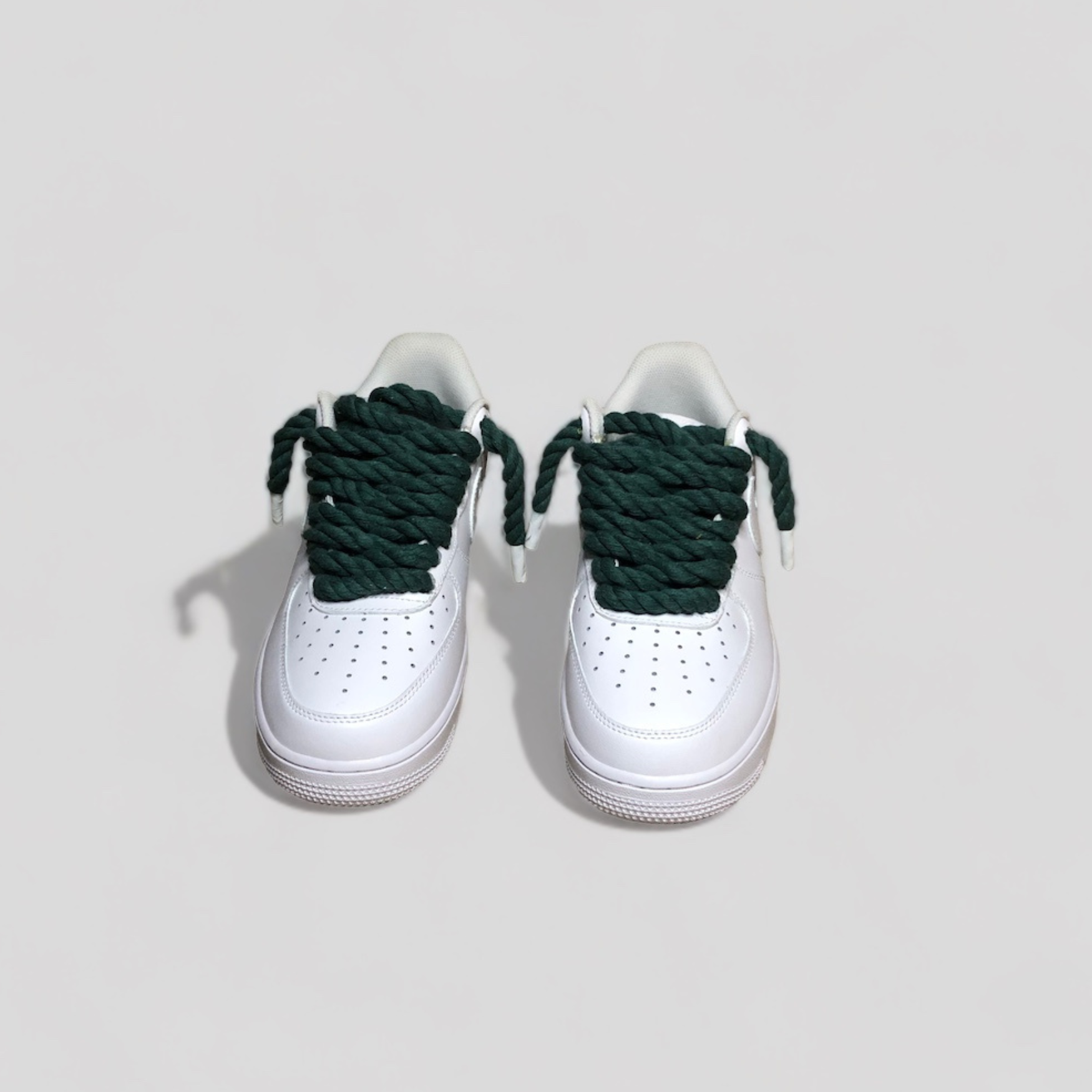 Nike Air force 1 rope laces dark green front