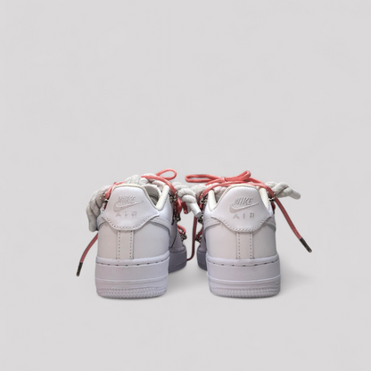 Nike air force 1 rope laces with pink over laces 