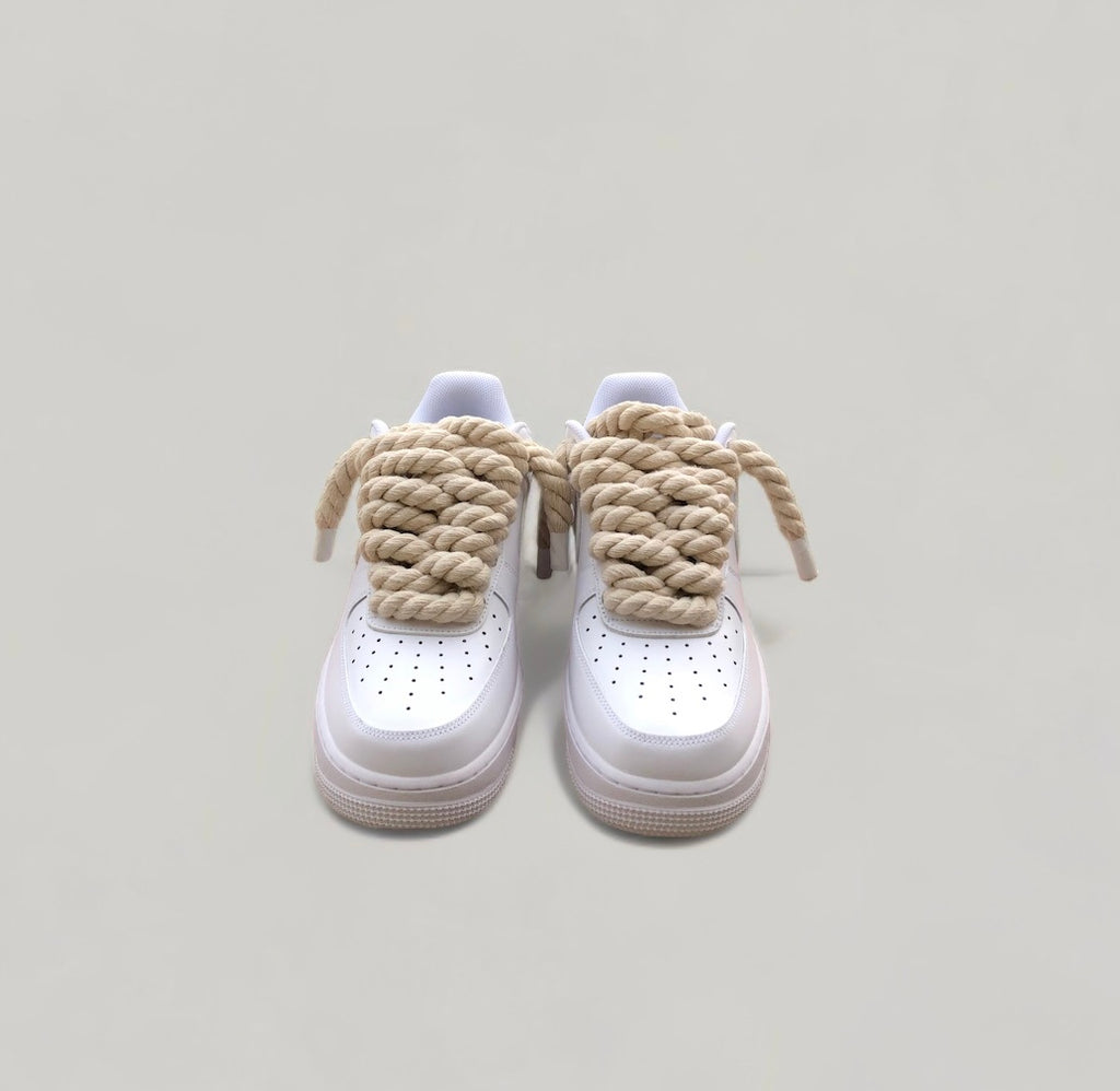Nike air force 1 rope laces beige front