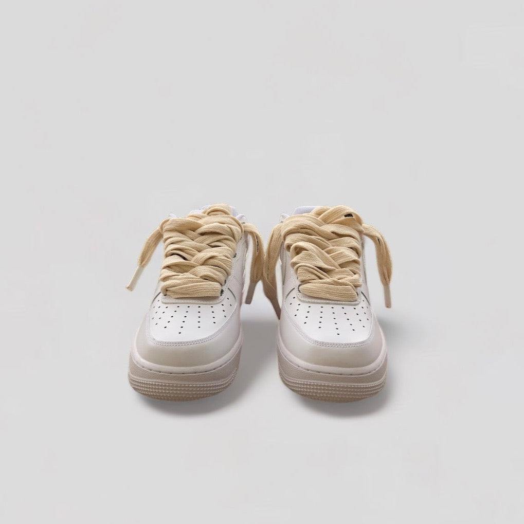 Nike air force 1 rope laces flat Beige front