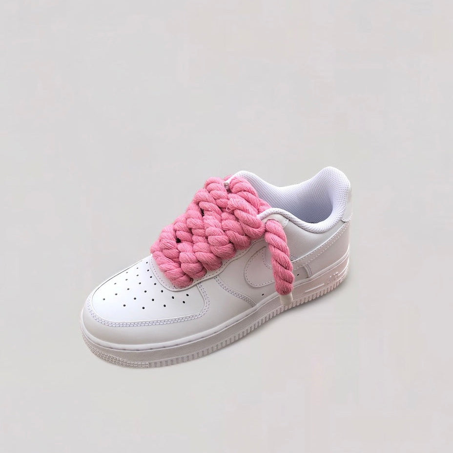 Nike air force 1 rope laces pink side
