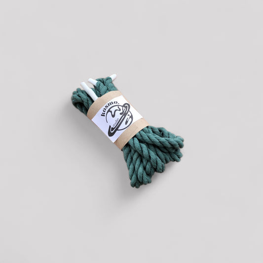 Rope laces thin dark green